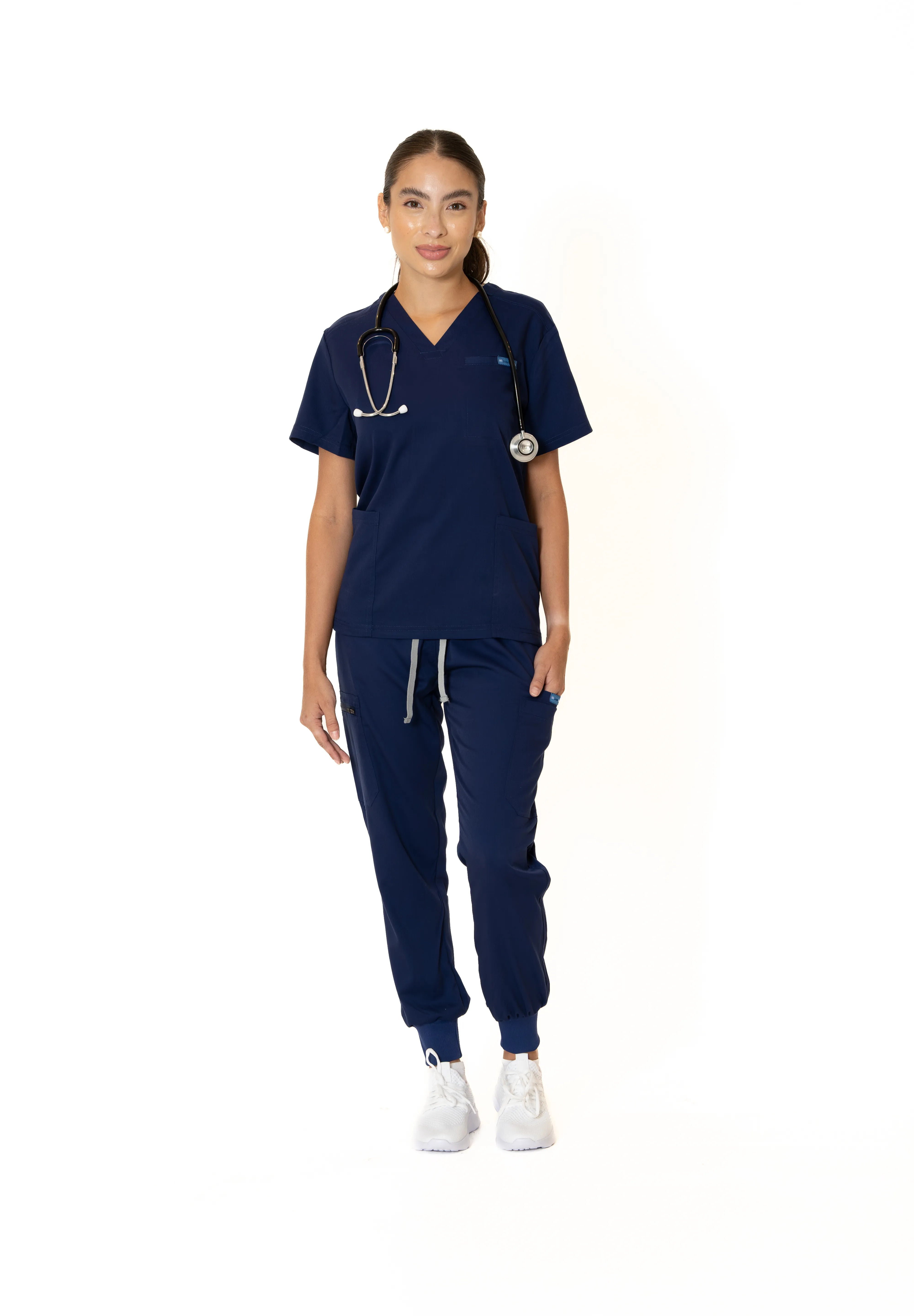 Navy Blue V-Neck Top (Unisex)