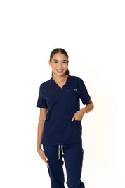 Navy Blue V-Neck Top (Unisex)