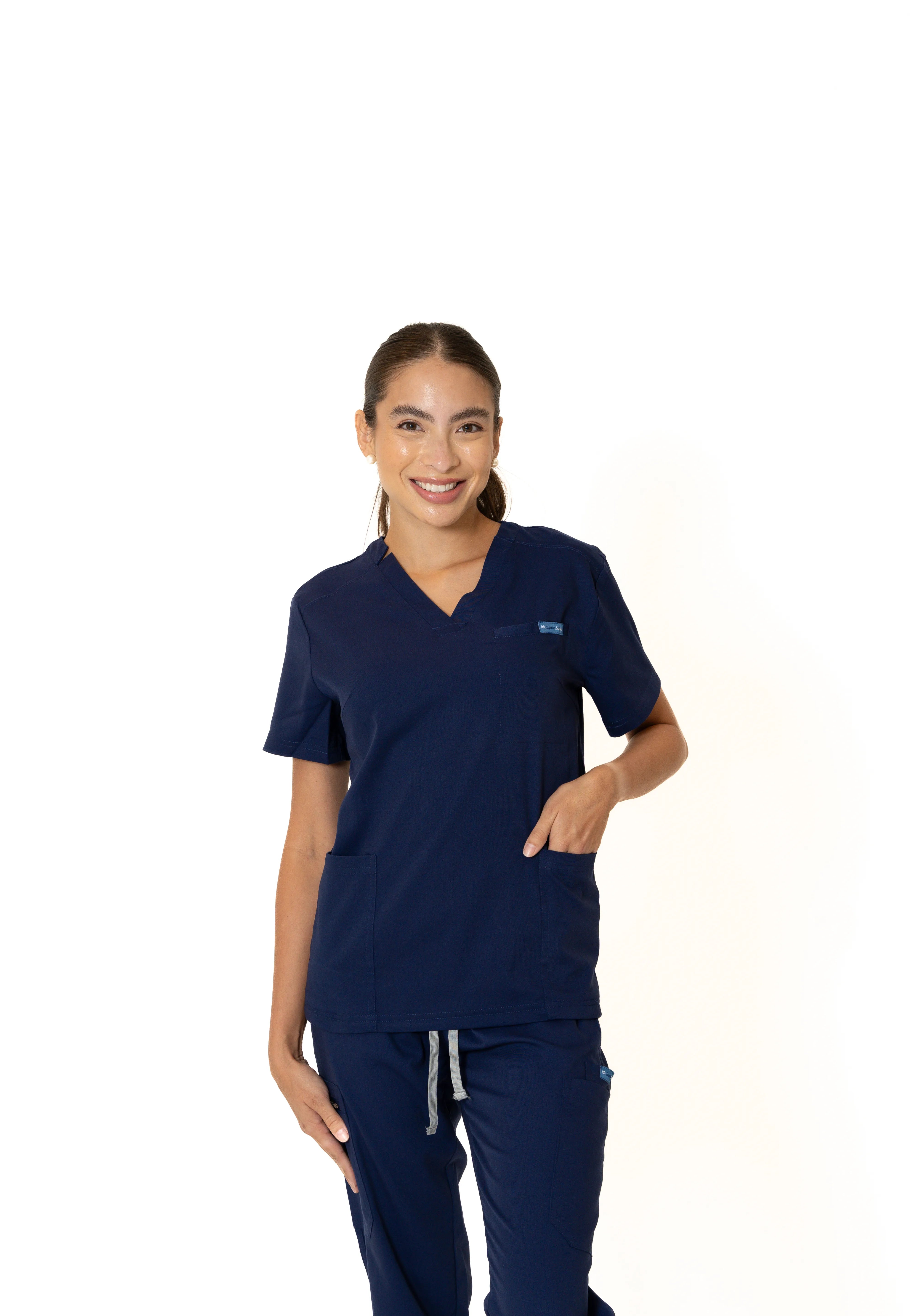 Navy Blue V-Neck Top (Unisex)