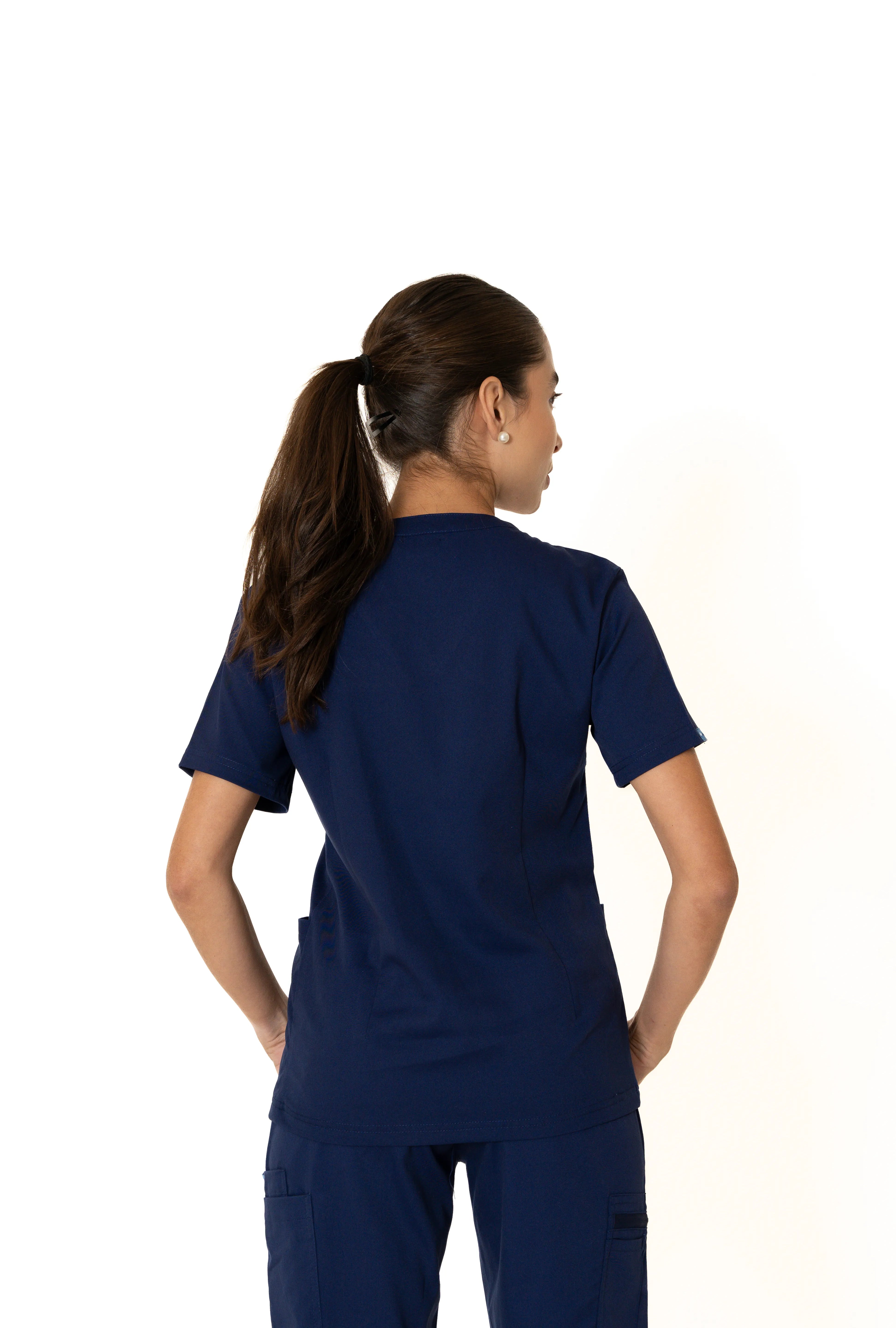 Navy Blue V-Neck Top (Unisex)
