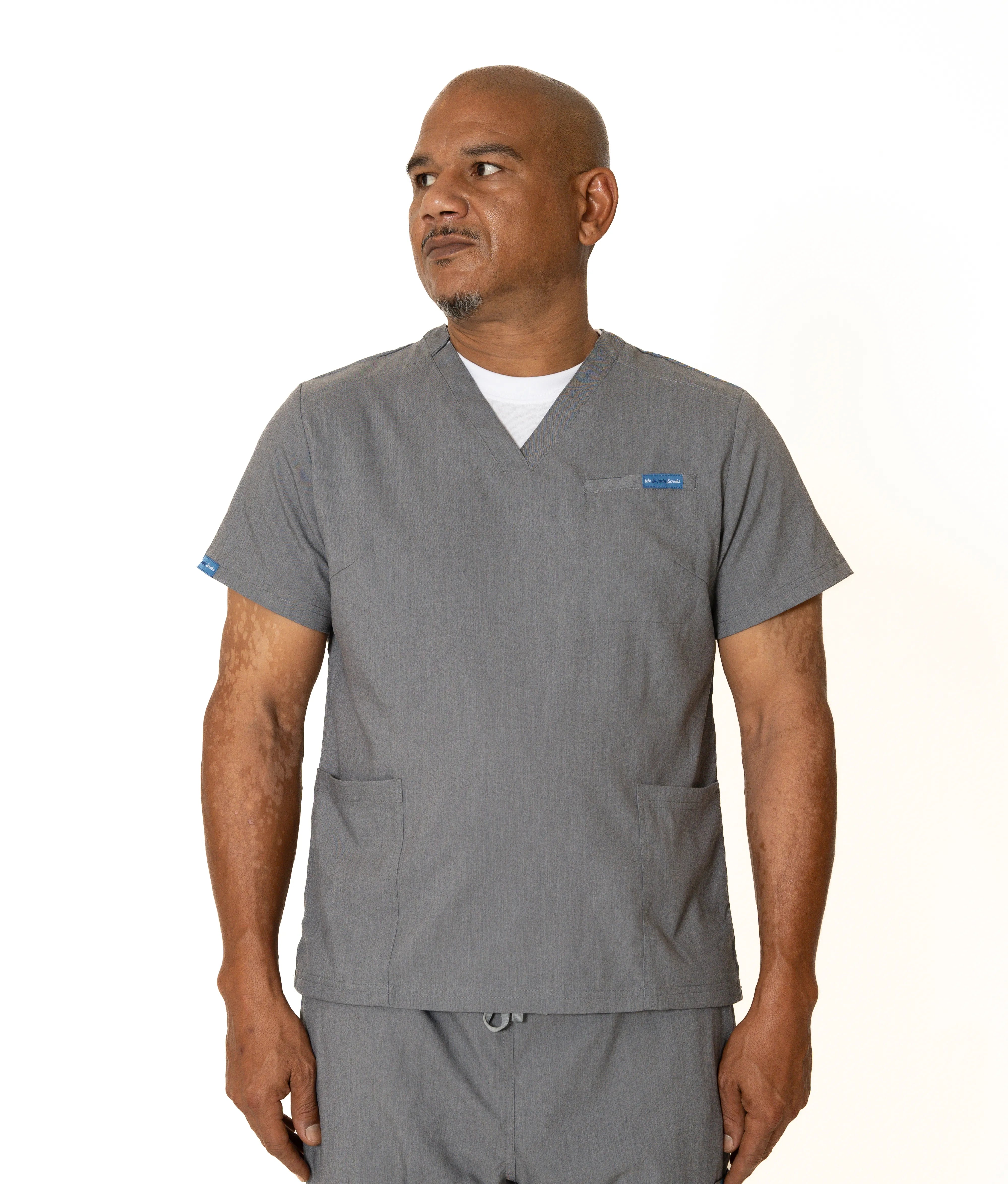 Heather Gray  V-Neck  Top (Unisex)