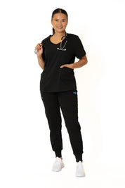 Black Round Neck Top