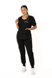Black Round Neck Top
