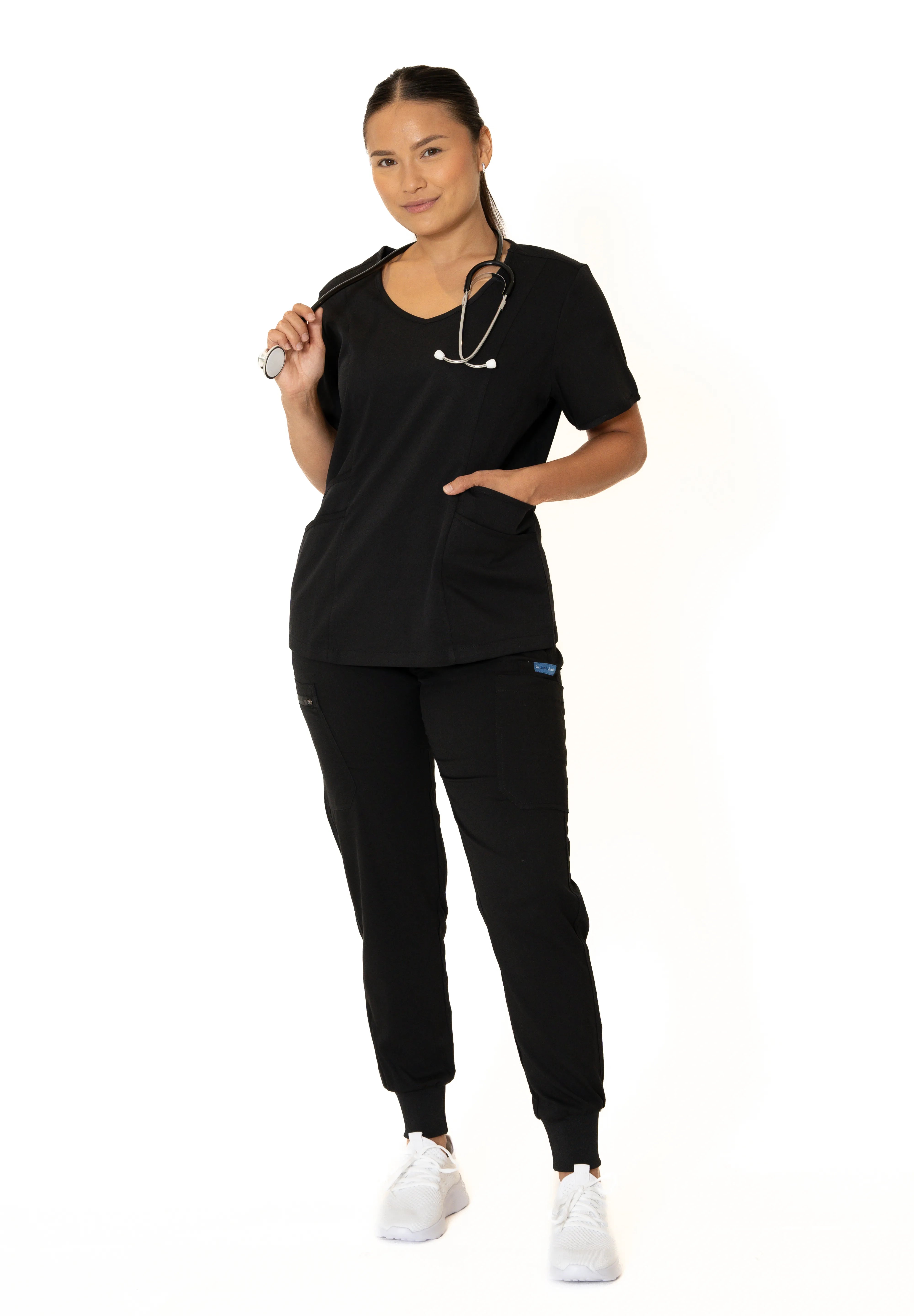Black Round Neck Top