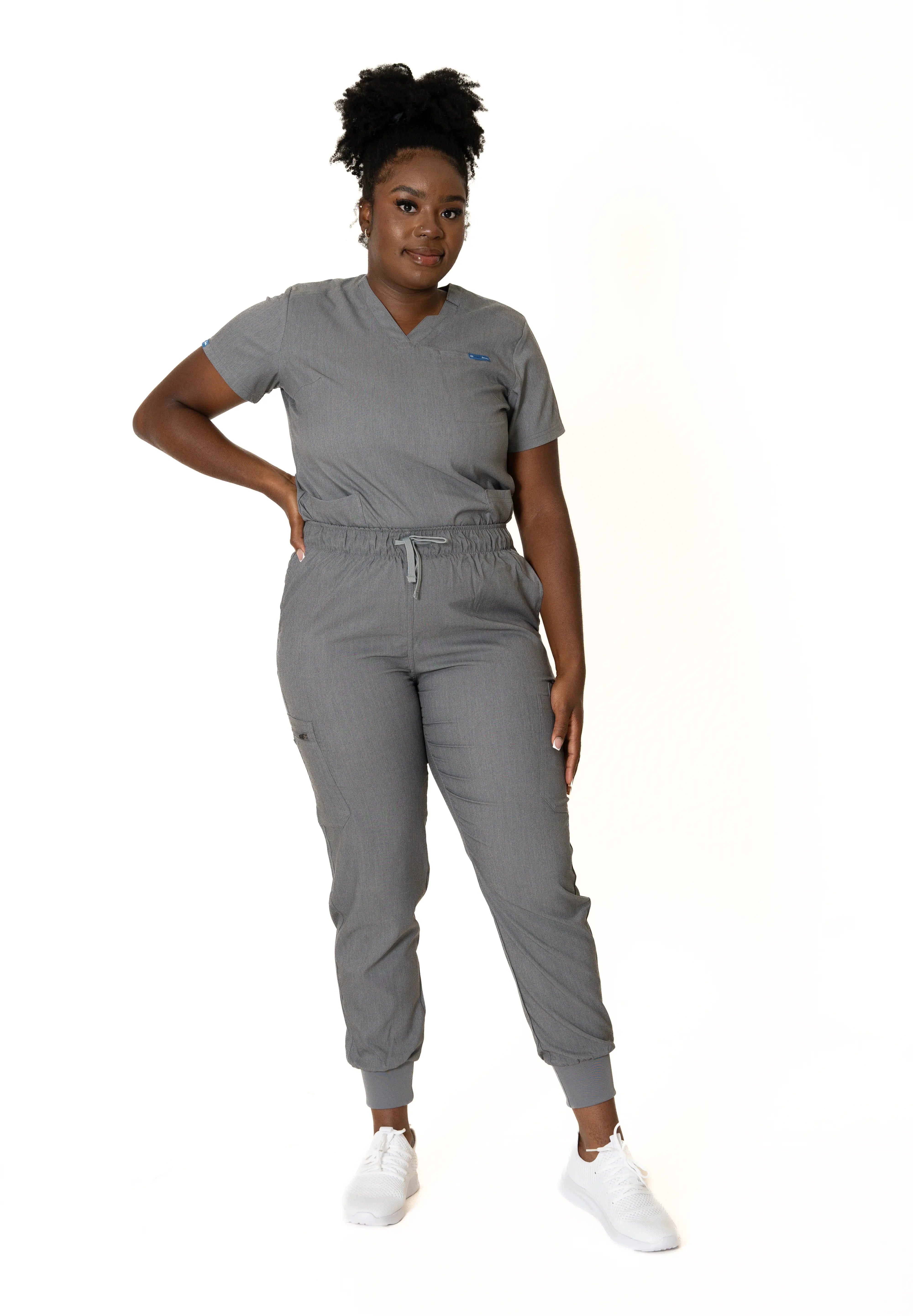 Heather Gray  V-Neck  Top (Unisex)