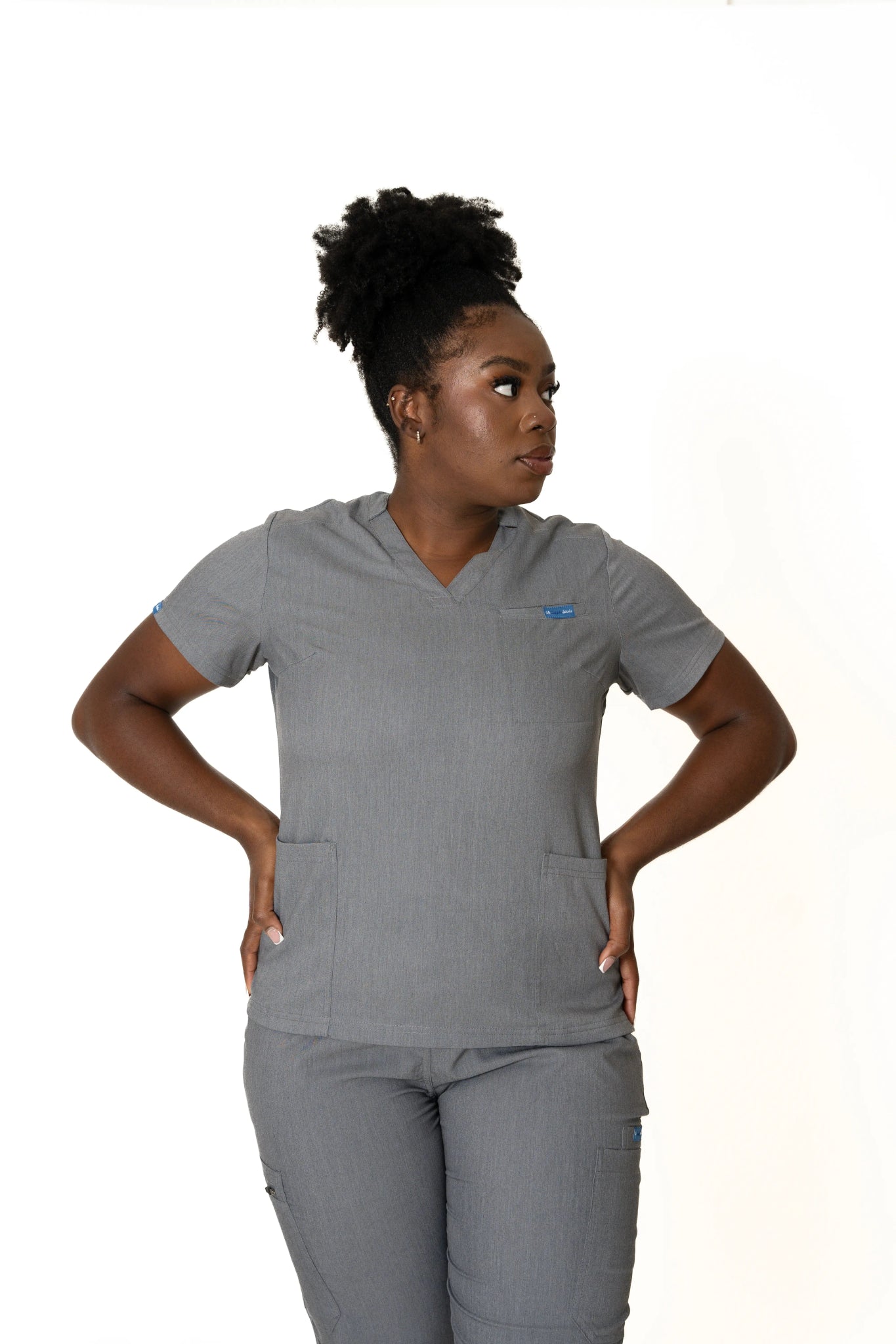 Heather Gray  V-Neck  Top (Unisex)
