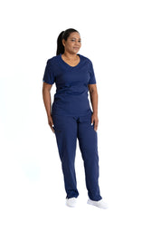Navy Blue Flare Leg Pants