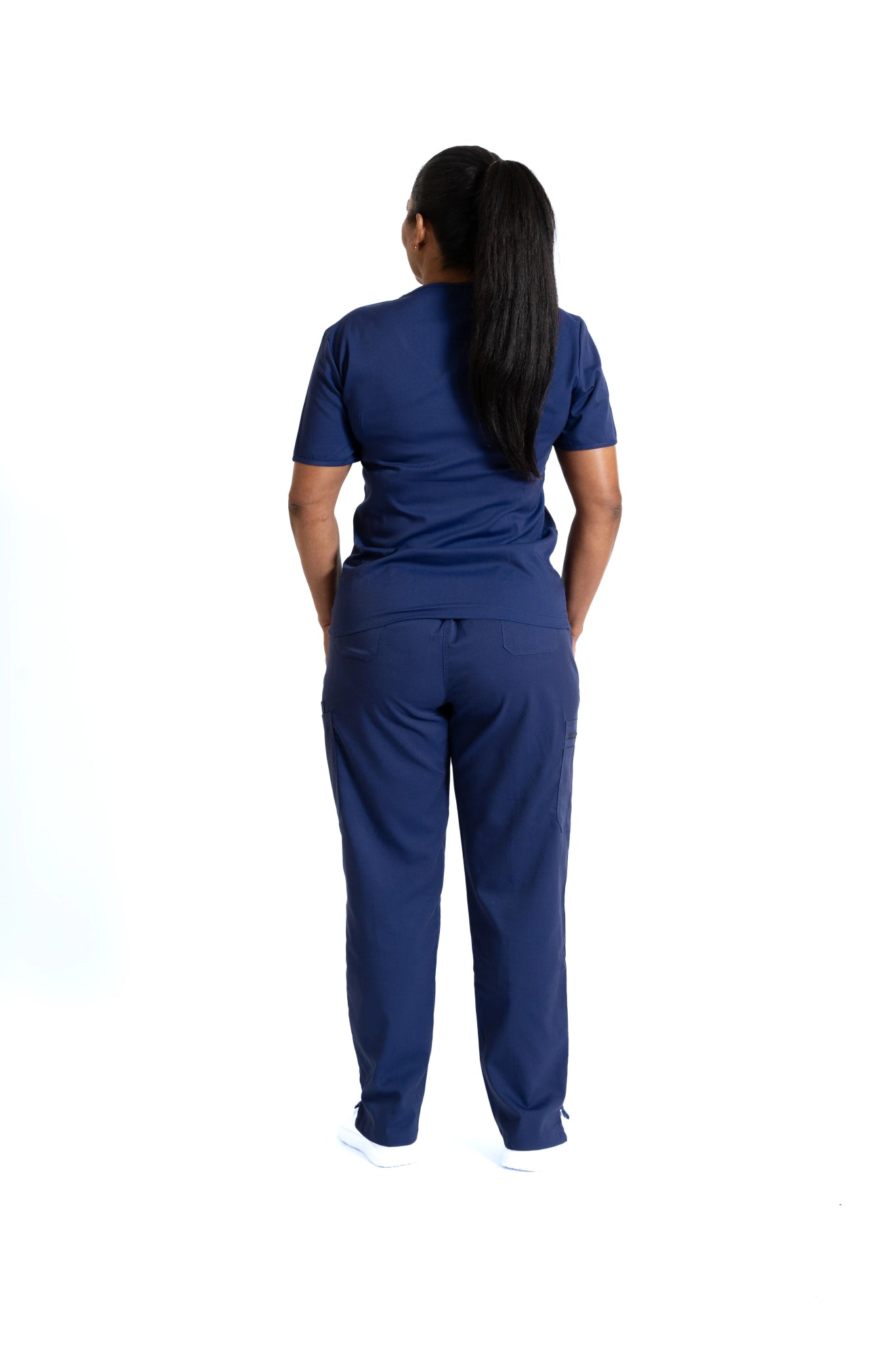 Navy Blue Flare Leg Pants