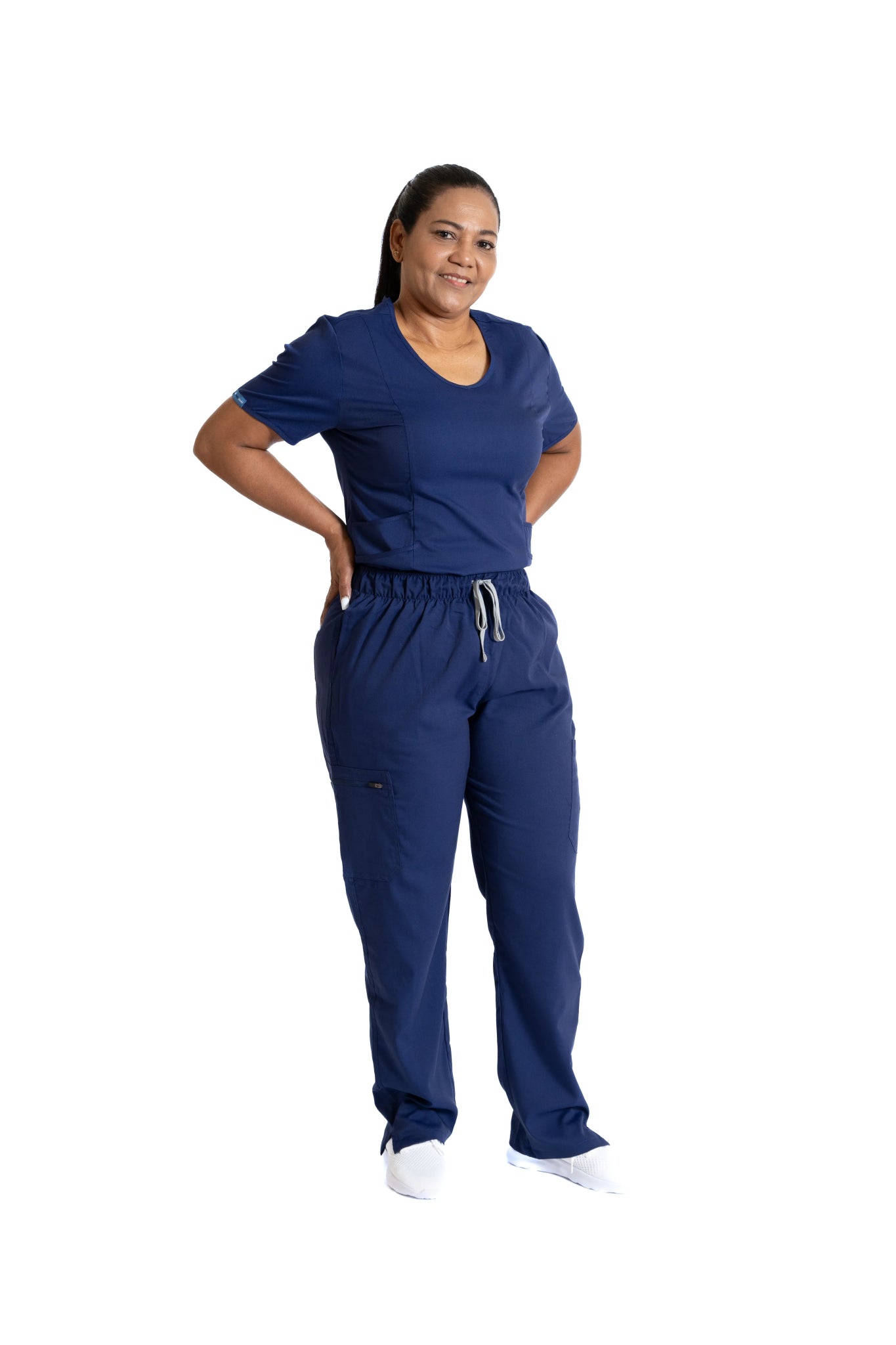 Navy Blue Flare Leg Pants