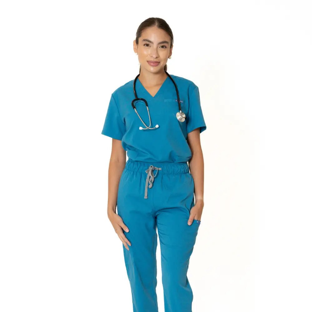 Turquoise V-Neck Top (Unisex)