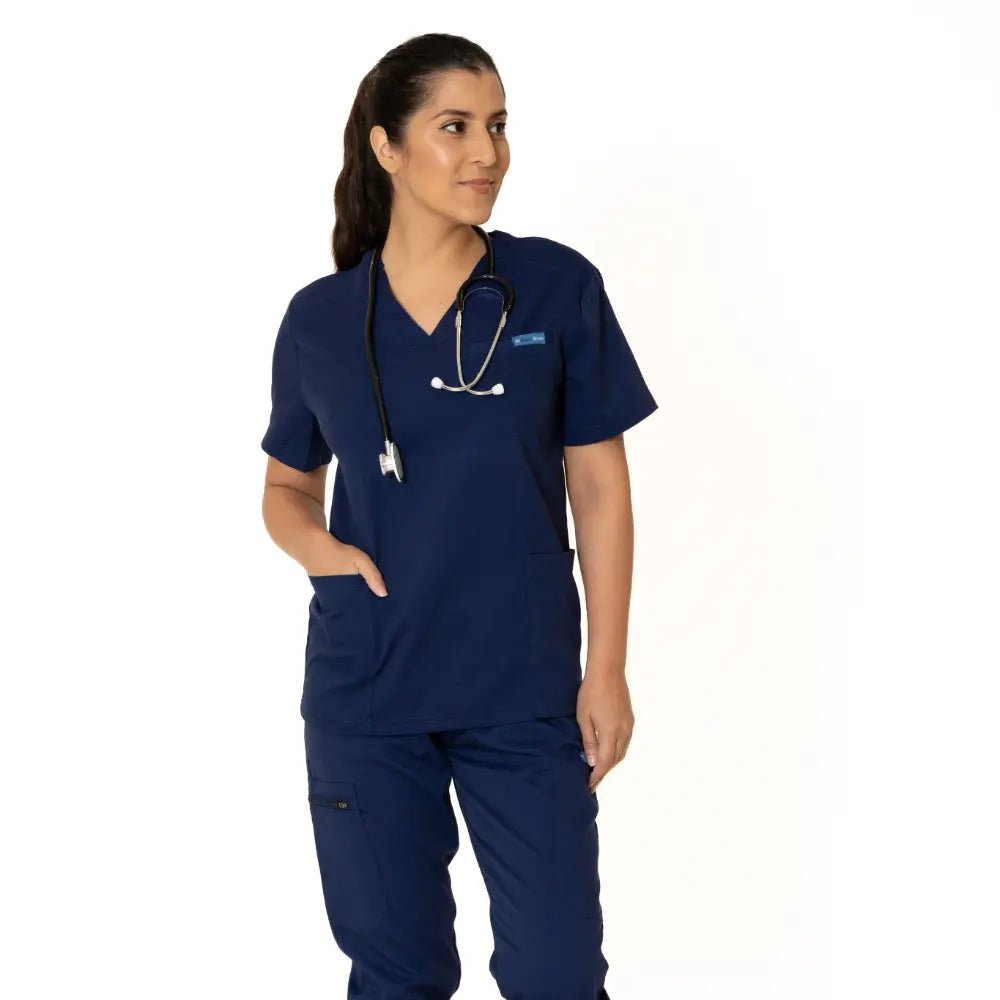 Navy Blue V-Neck Top (Unisex)