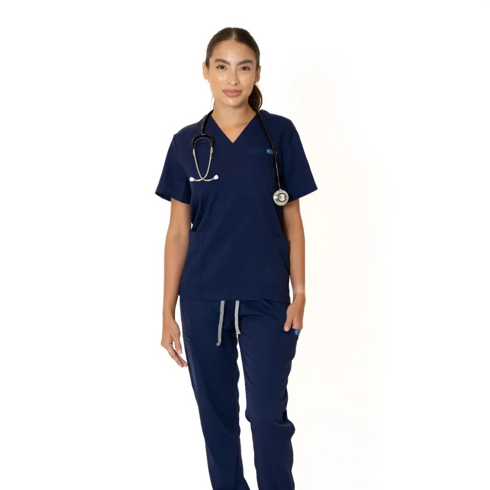 Navy Blue V-Neck Top (Unisex)