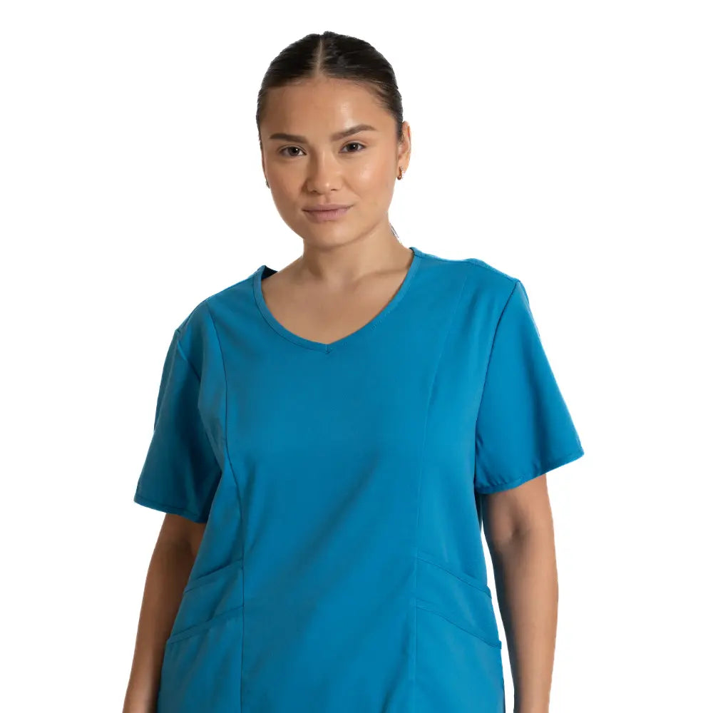 Turquoise Round Neck Top