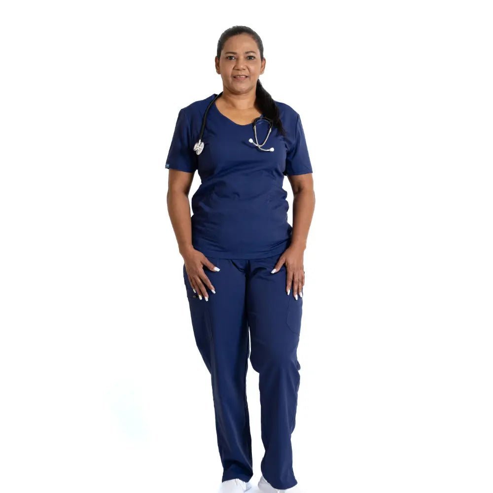 Navy Blue  Round Neck Top